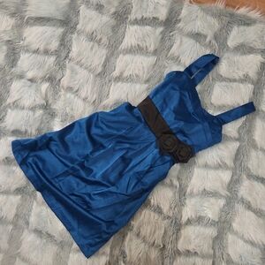 2-hip Royal Blue Kids Dress with Black Belt